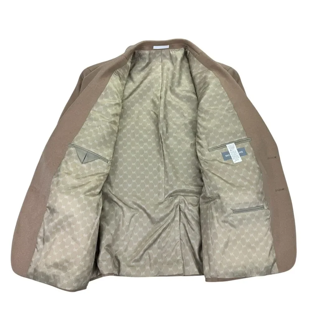 Michael Kors Mens Kipp Wool Cashmere Luxury Classic Fit Sport Coat Tan 46S